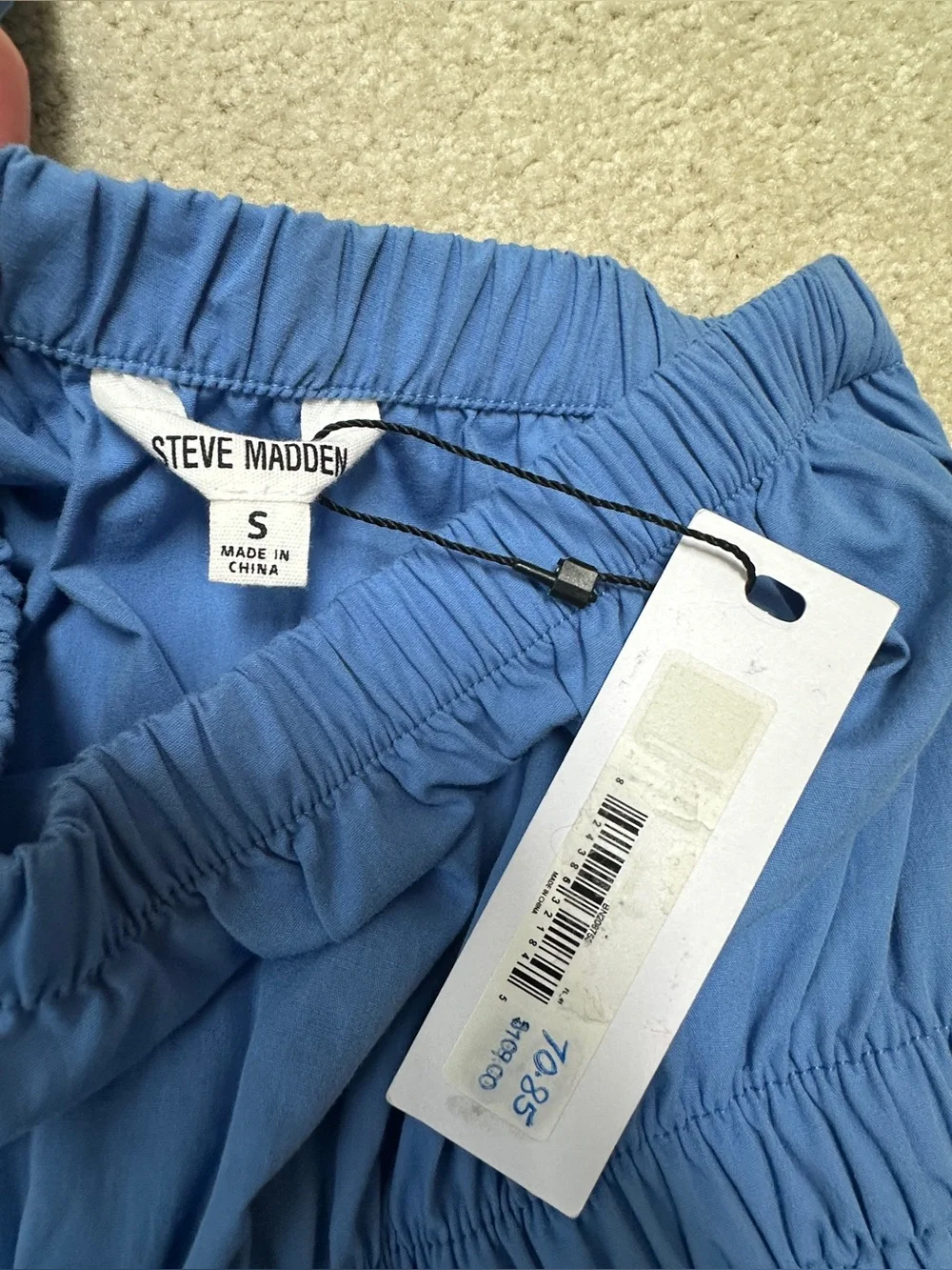 Steve Madden Blue Elastic Waist Maxi Dress - Picture 9 of 9